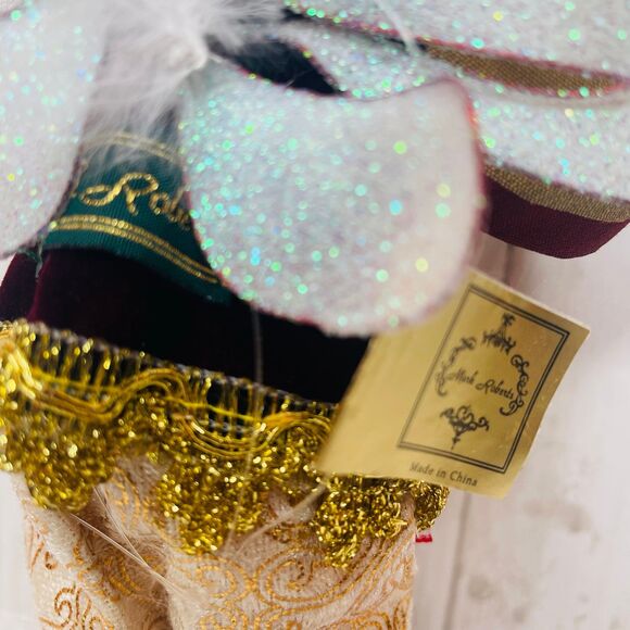Small Mark Roberts Gold Swirl Hat Christmas Santa Fairy 10" Baker-? - Picture 8 of 8